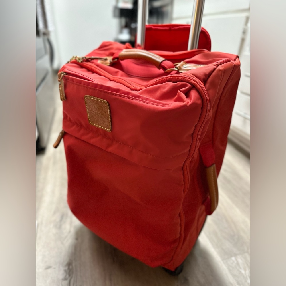 BRIC’S Leather Trim Soft-side Euro Size Carry-on Rolling Spinner